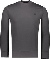 Fred Perry Sweater Grijs Aansluitend - Maat L - Heren - Herfst/Winter Collectie - Katoen;Polyester
