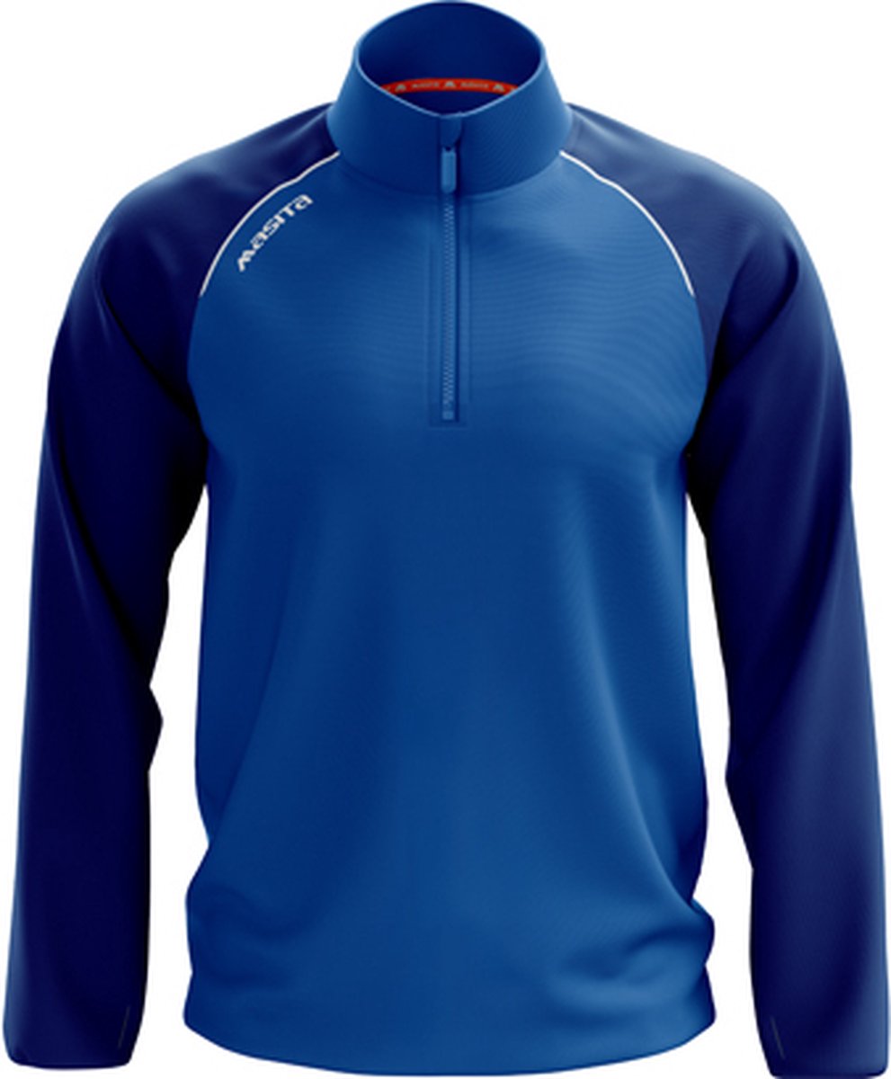 Masita | Sweater Half Zip Supreme Sky - Korte ritssluiting en duimgaten - korenblauw - XL