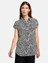 TAIFUN Dames Mouwloze blouse van EcoVero viscose Oatmeal gemustert-40