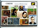 Schaken – Luxe postzegel pakket (A6 formaat) : collectie van 100 verschillende postzegels van schaken – kan als ansichtkaart in een A6 envelop - authentiek cadeau - kado - geschenk - kaart - koning - chess - bordspel - queens gambit - schaakmat