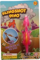 slingshot dino 11 cm roze/oranje K