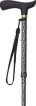Garcia - Opvouwbare Wandelstok zwart/wit motief - 4-delig - instelbaar van 84 tot 94 cm