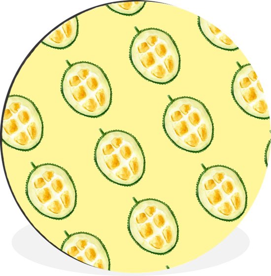 Wandcirkel - Aluminium - Fruit - Sjablonen - Geel - ⌀ 140 cm