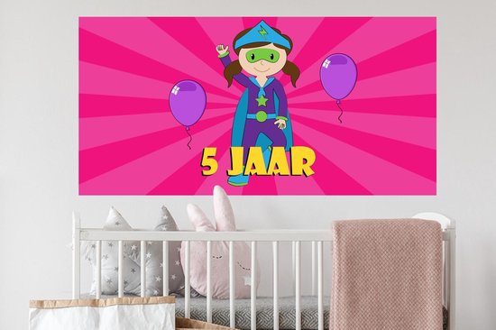 Stickers muraux - Film autocollant - Anniversaire - 5 ans - Ballons - 120x60 cm - Film adhésif - Stickers muraux muraux Chambre d'enfant - Papier peint autocollant - Papier peint autocollant - Film autocollant