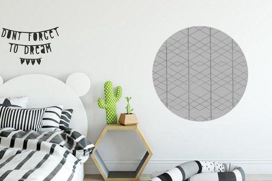 WallCircle - Cercle mural - Cercle mural - Lignes - Luxe - Zwart - Wit - Aluminium - Dibond - 90x90 cm - Intérieur et Extérieur