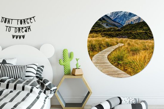 WallCircle - Wall Circle - Wall Circle Indoor - Nouvelle-Zélande - Chemin - Herbe - 150x150 cm - Décoration murale - Peintures Ronds