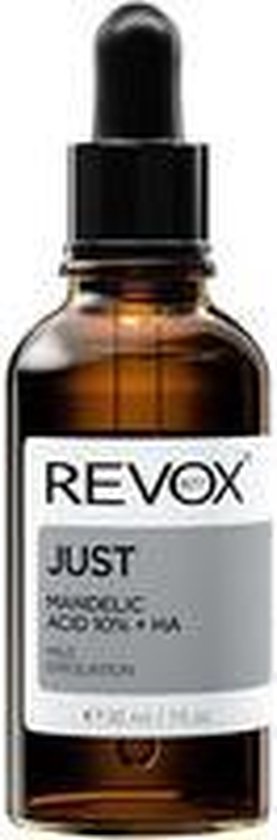 Revox JUST Mandelic Acid 10% + HA serumflesje met druppelaar. Milde exfoliatie, 30 ml.