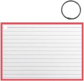 flashcard met clipring A6 papier wit/rood 50 stuks