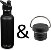 Klean Kanteen Classic Sport Cap zwart 800ml & Loopcap