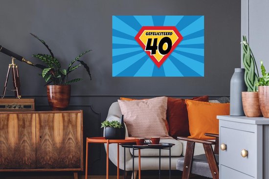 Stickers muraux - Film autocollant - Anniversaire - 40 ans - Cadeau - 90x60 cm - Film adhésif - Stickers muraux muraux Chambre d'enfant - Papier peint autocollant - Papier peint autocollant - Film autocollant