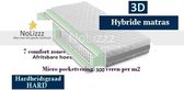 2-Persoons Matras -POCKET HYBRID 7 ZONE 21 CM - 3D - Stevig ligcomfort - 160x220/21