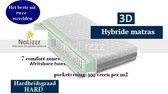 2-Persoons Matras -POCKET HYBRID 7 ZONE 23 CM - 3D - Stevig ligcomfort - 140x210/23