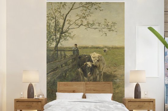 Papier peint - Papier peint photo murale - Le virage du lait - Peinture d'Anton Mauve - Largeur 180 cm x hauteur 280 cm