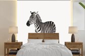 Behang kinderkamer - Fotobehang Zebra - Meisjes - Dieren - Kinderen - Jongens - Breedte 220 cm x hoogte 220 cm - Kinderbehang