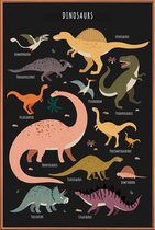 JUNIQE - Poster met kunststof lijst Dinosaur Friends II -13x18