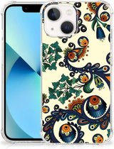 Telefoontas Geschikt voor iPhone13 mini Shockproof Case met doorzichtige rand Barok Flower