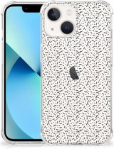 TPU Siliconen Hoesje Geschikt voor iPhone13 mini GSM Hoesje met doorzichtige rand Stripes Dots