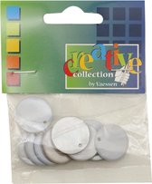 Buttons ass. 1 pk. a 10 st. blue round river shell dangles