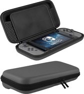 Geschikt Voor Nintendo Switch OLED Case Hoes Met Koord - Bescherm Hoes Voor Nintendo Switch OLED Hoesje Hard Cover - Grijs