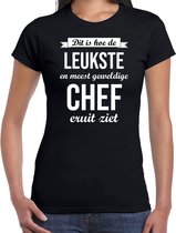 Dit is hoe de leukste en meest geweldige chef eruit ziet cadeau t-shirt - zwart voor dames - beroepen shirt S