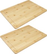 Set van 3x stuks bamboe broodplank/serveerplank/snijplank rechthoek 40 x 30 cm - Snijplank met sapgroef