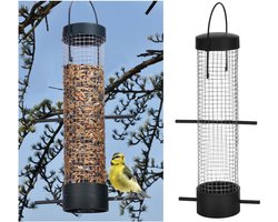 Decopatent® Vogelvoederhuis - Vogelvoerstation - Kunststof - Hangende Vogels Voeder Silo met 2 zitstokken - Vogelvoer voor Buitenvogels