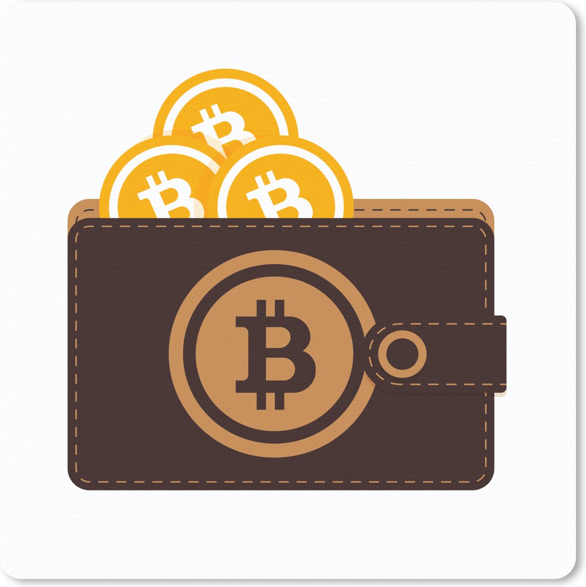 Muismat 20x20 cm - Mousepad Bitcoin portemonnee - Muismatten