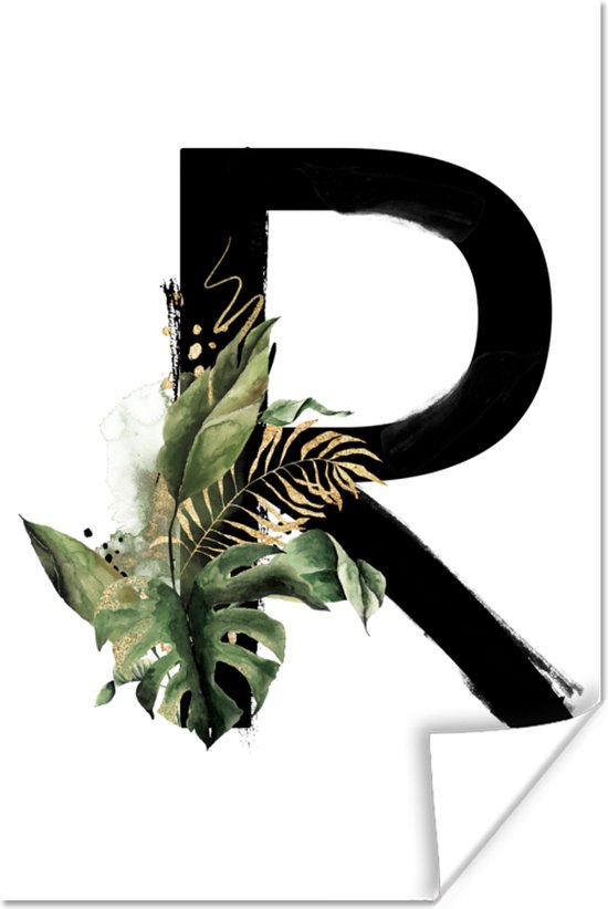 Poster Jungle - Alfabet - Letter R - 20x30 cm