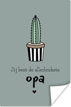 Poster Spreuken - Opa - Jij bent de allerleukste opa - Quotes - 20x30 cm - Vaderdag cadeau - Geschenk - Cadeautje voor hem - Tip - Mannen