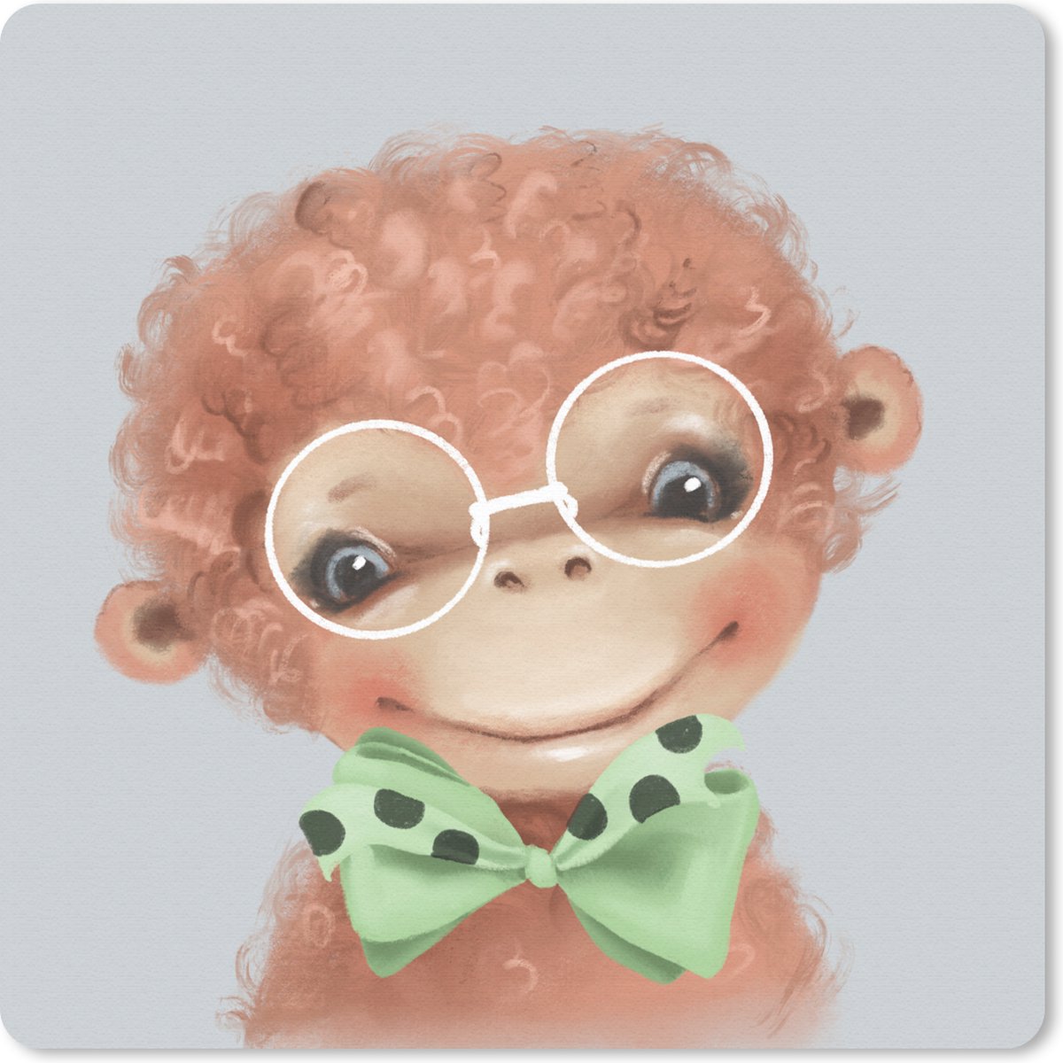 Muismat 30x30 cm - Mousepad Aap - Kinderen - Strik - Muismatten