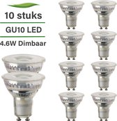 GU10 LED lamp - 10-pack - 4.6W - Dimbaar - 2700K warm wit - 100° stralingshoek