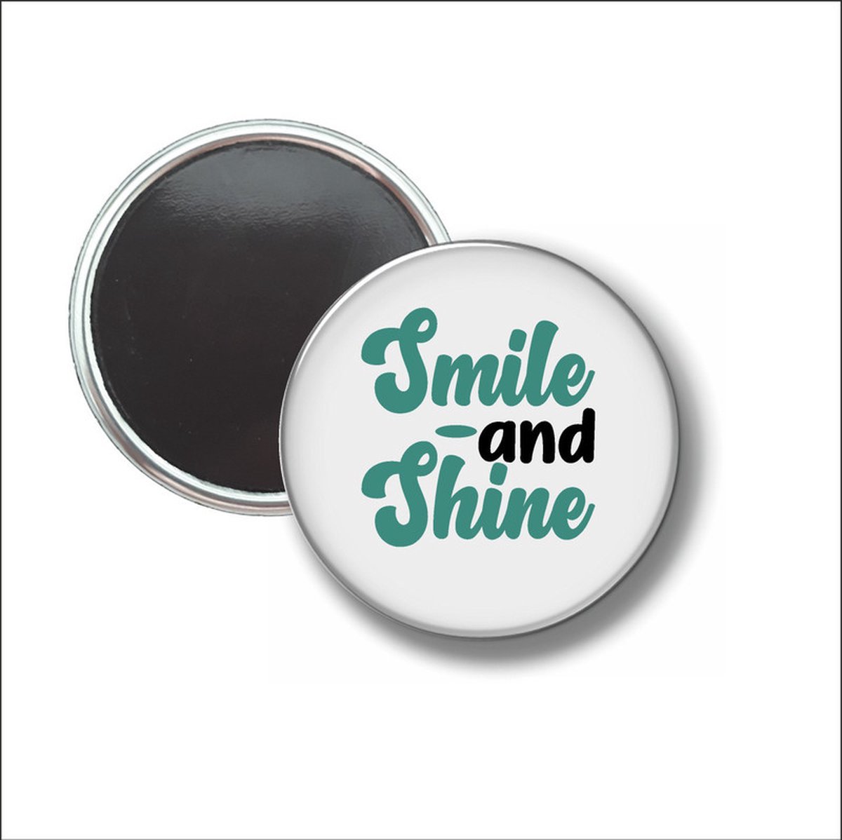 Afbeelding van product MC Living  Button Met Magneet 58 MM - Smile And Shine - NIET VOOR KLEDING