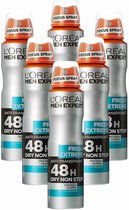 Bol.com L’Oréal Paris Men Expert Fresh Extreme 48H Deodorant Spray - 6 x 150 ml - Voordeelverpakking aanbieding