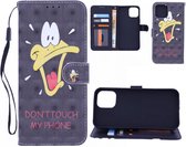 iPhone 12 Pro Max Bookcase hoesje met print - Don't Touch My Phone Duck 3D