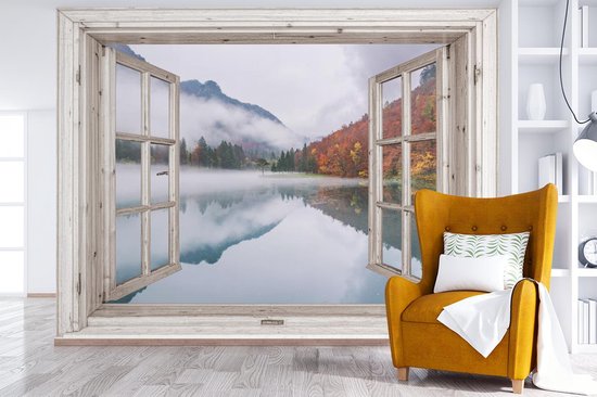 Papier peint - Papier peint photo peint Transparent - Automne - Brouillard - Largeur 320 cm x hauteur 240 cm