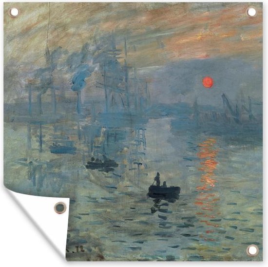 Tuinposters Impressie, zonsopgang - Claude Monet - 50x50 cm - Tuindoek - Buitenposter