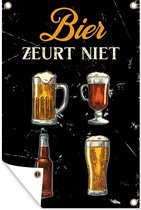 Tuinposter - Tuindoek - Tuinposters buiten - Bier - Glazen - Mancave - 80x120 cm - Tuin - Cadeau voor man