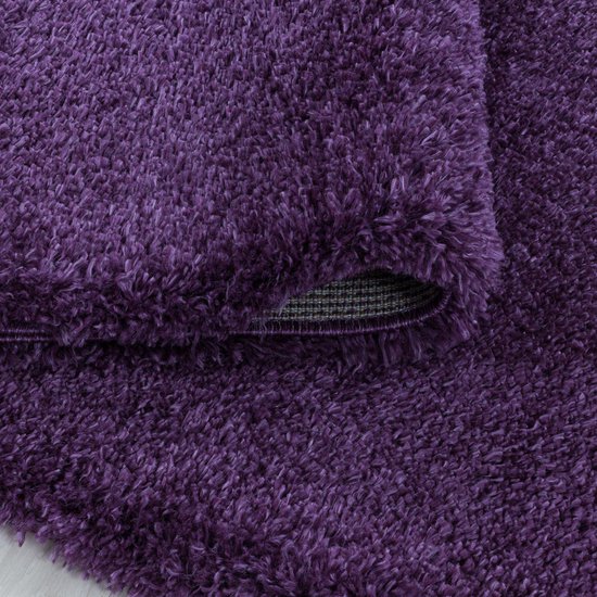 Tapis violet lilas à poils longs - 80x250cm - Moderne - Salon - Salon - Chambre - Salle à manger