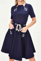 Voodoo Vixen Rok -M- Florence Anchor and rope Blauw