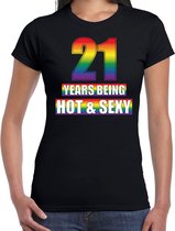 Hot en sexy 21 jaar verjaardag cadeau t-shirt zwart - dames - 21e verjaardag kado shirt Gay/ LHBT kleding / outfit L