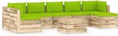 Decoways - 8-delige Loungeset met kussens groen geïmpregneerd hout