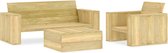 Decoways - 3-delige Loungeset geïmpregneerd grenenhout