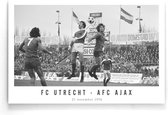 Walljar - Poster Ajax - Voetbalteam - Amsterdam - Eredivisie - Zwart wit - FC Utrecht - AFC Ajax '76 - 70 x 100 cm - Zwart wit poster
