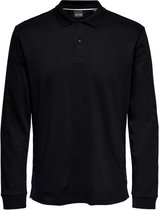 Only & Sons Poloshirt Onsdonald Life Reg Ls Jersey Polo T 22020696 Black Mannen Maat - XS