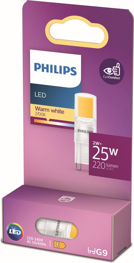 Philips LED G9 2W 220lm 2700K Capsule Transparente