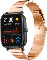 Stalen Smartwatch bandje - Geschikt voor  Xiaomi Amazfit GTS metalen bandje - rosé goud - Strap-it Horlogeband / Polsband / Armband