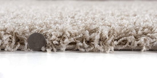 Tapis Impression Shaggy Beige à poils longs - 140x200CM