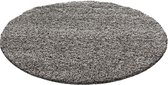 Tapijtenloods Basic Rond Shaggy vloerkleed Taupe Hoogpolig- 160 CM ROND