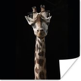 Poster Giraffe - Bril - Zwart - 50x50 cm