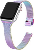 By Qubix Milanese slim fit bandje - Multicolor - Geschikt voor Apple Watch 42mm - 44mm - 45mm - Ultra - 49mm - Compatible Apple watch bandje -